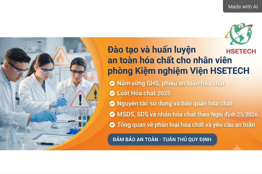 Đào tạo và huấn luyện an toàn hóa chất cho nhân viên phòng Kiệm nghiệm Viện HSETECH